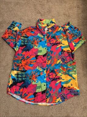 Bold Multicolor Women’s  Button-Up Shirt